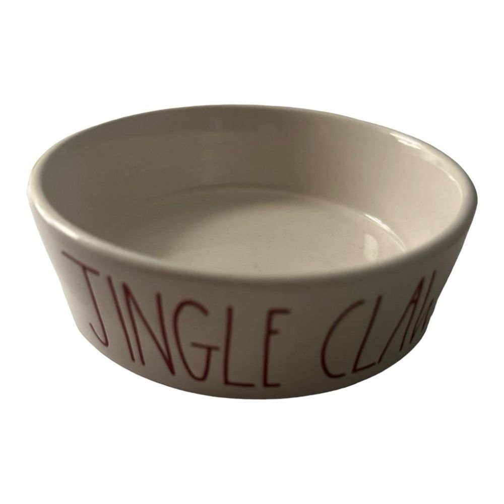 Rae Dunn Jingle Claws Pet Bowl Holiday‎ Dog Cat Dish Christmas Decor